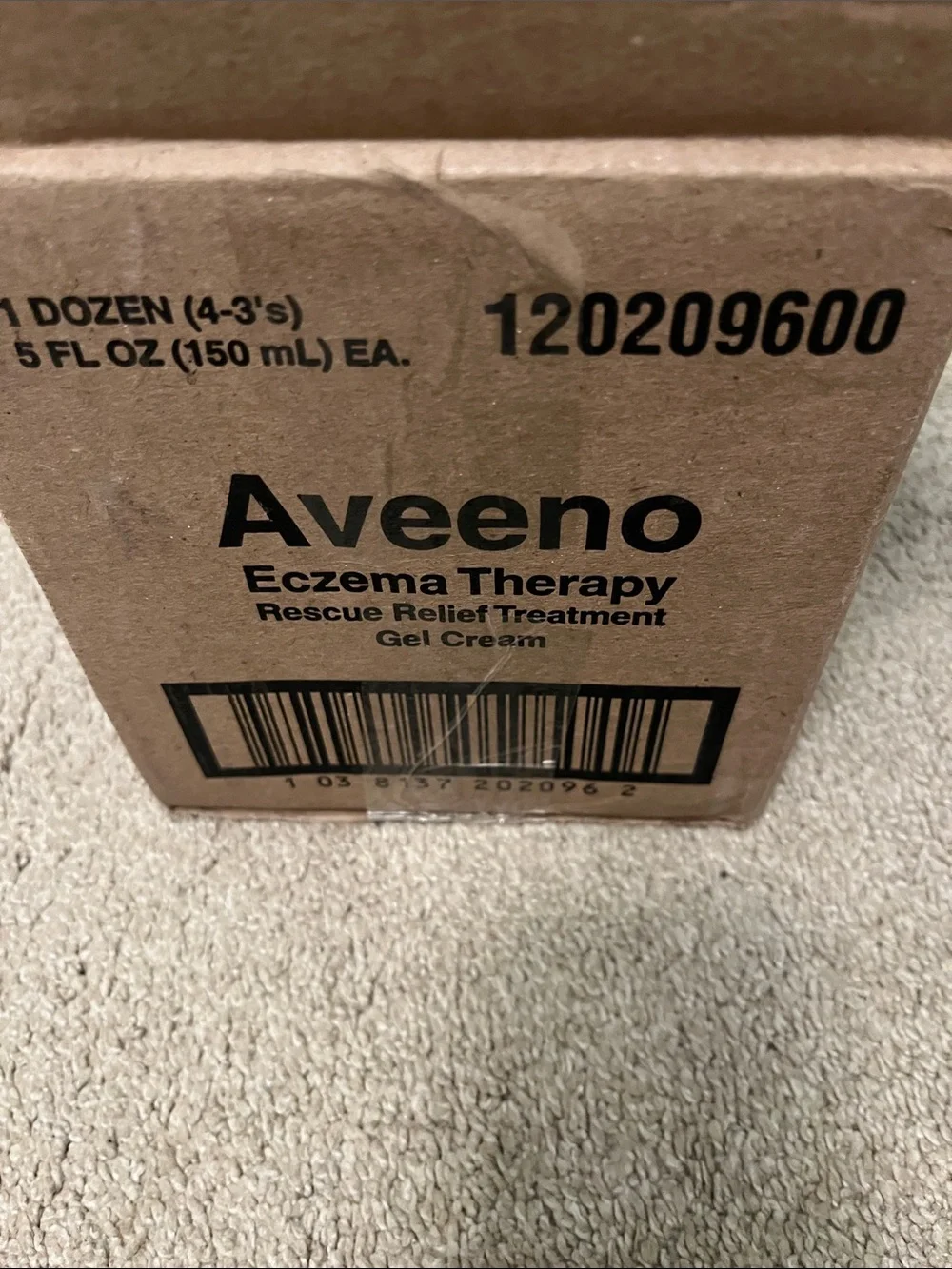 Aveeno Eczema Therapy Rescue Relief Gel Cream Moisturizer - White